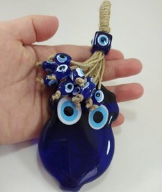 Resim Baykuş Nazar Boncuğu Püsküllü El Yapımı Cam Duvar Dekoru 