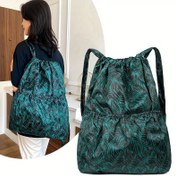 Resim Kadın Çiçekli Kordonlu Sırt Çantası, Büyük Kapasiteli Naylon Omuz Çantası, Klasik Stil, El Yıkamalı, Kurutulamaz, Kırmızı/Siyah/Mavi, Polyester Astar, Süsleme Yok, Tema Yok, Özel Özellik Yok, Sabit Askılar, Kordonlu Kapatma 