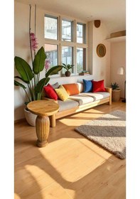 Resim Mantar Ahşap Yan Sehpa Tik Ağacı Renk Tekli Mantar Sehpa Kahverengi 