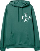 Resim Badminton Baskılı Yeşil Hoodie Lambuka Store