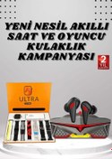 Resim teknodayım 7 Kordonlu Akıllı Saat Ve Oyuncu Kulaklığı Bluetooth Bağlantılı Android ve İOS Uyumlu 