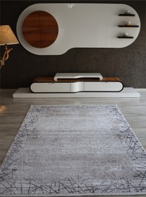 Resim Modern Krem Antrasit Salon Halısı Viskon Akrilik Halı Modelleri Arte Yatak Oda Halısı 240x340 