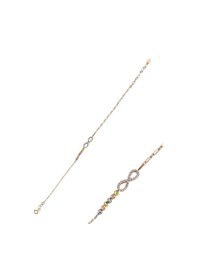 Resim Brezza Lusso Jewelry 925 Ayar Dorica Toplu Sonsuzluk Taşlı Tricolor Kadın Kadın Bileklik 