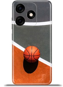 Resim TECNO Spark 10c (K15K) Esnek Silikon Kamera Koruma 4k Desenli Özel Tasarım - Basketbol Topu 