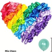 Resim Cloud011 35 Parçalı Sedef Renkli Balon Seti Polychrome Parti Dekor Fotoğraf Stüdyo Çok Renkli 