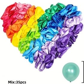 Resim Cloud011 35 Parçalı Sedef Renkli Balon Seti Polychrome Parti Dekor Fotoğraf Stüdyo Çok Renkli 