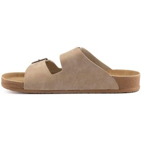 Resim Roy Jones Breezestep Unisex Bej Çift Toka Günlük Terlik 6500 Bej 