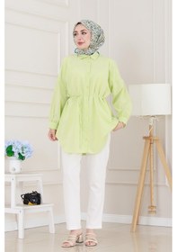 Resim Sevitli Önü Ekli Bol Kalıp Tunik-sarı-5205 Sarı 