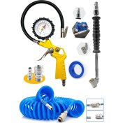 Resim Proxtech 220 Psı Saatli Lastik Şişirme Hava Tabancası, Lastik Şişirme ,15mt Spiral Hava Hortumu, Recor Set 