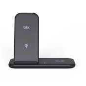 Resim Bix Bxmw1 2'li Iphone Uyumlu Akıllı Telefon Tws Kulaklıklar Için 15w Kablosuz Şarj Cihazı Stand 