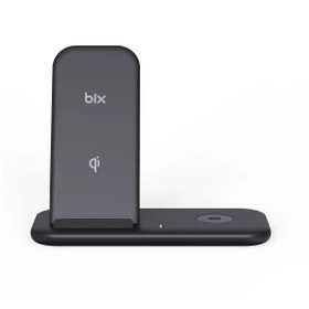 Resim Bix Bxmw1 2'li Iphone Uyumlu Akıllı Telefon Tws Kulaklıklar Için 15w Kablosuz Şarj Cihazı Stand 