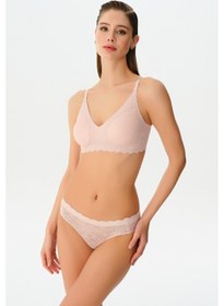 Resim Suwen Invisible Soft Dantelli Slip Külot Sw5987170 Pudra Pembesi 