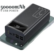 Resim 50.000 Mah Hızlı Şarj Özellikli 4 Girişli LED Işıklı Fenerli Taşınabilir Powerbank Güç Bankası 