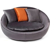 Resim SHOWDEKO Fotelja Vol3 Koyu Gri Renk Kirlentli Tekli Berjer 