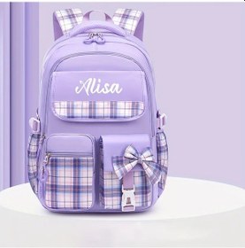 Resim Oldfriend Kişiselleştirilmiş Kızlar İçin Büyük Kapasiteli Sırt Çantası, Dark Violet Koyu Menekşe 