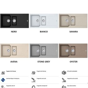 Resim Franke Urban Ubg 651-100 Granit Eviye. 1.5 Hazne. Sahara. 100 x 50 CM 