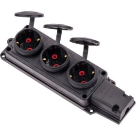 Resim Byes BY10-105 1X16A Monofaze Kauçuk 3'lü Grup Priz IP44 