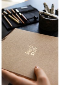 Resim A4 Kraft Kapak 60 Yaprak 140 Gr. Perforajlı Eskiz Defteri - Sketch Book Kraft 
