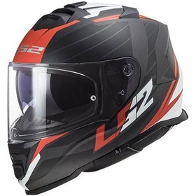Resim Ls2 Storm Nerve Mat Siyah - Kırmızı Kapalı Motosiklet Kask 