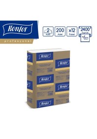 Resim Konfor Profesyonel Z Katlama Havlu Dispenser Peçete 200 Yaprak X 12 Adet 