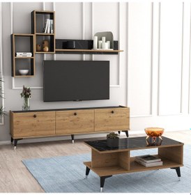 Resim Moxen Mts2 Mira Duvar Raflı Tv Ünitesi Ve Orta Sehpa 