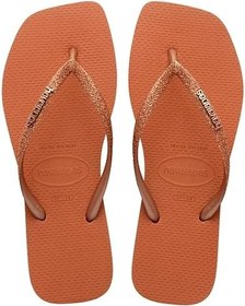 Resim Havaianas İnce Kare Simli Kadın Parmak Arası Terlik Renk: Turuncu; Beden: 41/42 