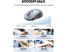 Resim Ugreen 35900 M556 4000DPI 2.4ghz Sessiz Kablosuz Mouse Gri 