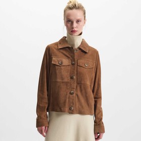 Resim Taba Deri Kadın Deri Ceket - K23IDM320358-Q7J 