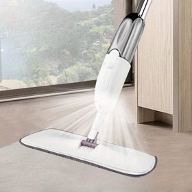 Resim Ev Temizliği için Paslanmaz Çelik Püskürtmeli Süpürge - Düz Süpürge, Yaşam Odası, Yatak Odası, Banyo, Tuvalet, Mutfak için Su Sisi ile El Değmeden Yıkama Pedleri 