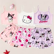 Resim Rastgele Gönderilen Alev Geciktirici Sanrio Kızlar Yazlık Askılı Şortlu Sevimli Ev Giysisi Pijama Takımı 