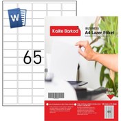 Resim Kalite Barkod 38,1 Mm X 21,2 Mm A4 Lazer Etiket | A4 Etiket | 