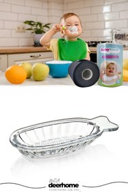 Resim FeyzaDesign Pratik Cam Rende Bebek Ek Gıda Meyve Püresi ve 20 Tek Kullanımlık Mama Önlüğü 