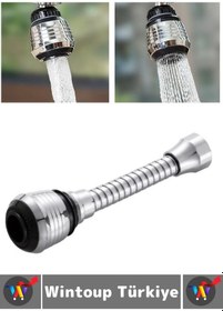 Resim Premium 360 Derece Dönebilen Su Tasarruflu 2 Modlu Hortumlu Dayanıklı Spiral Esnek Musluk Başlığı 