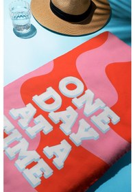 Resim Dijital Baskı Plaj Deniz Havlusu One Day At A Time Desenli Peştamal Hvl0176 Renkli 