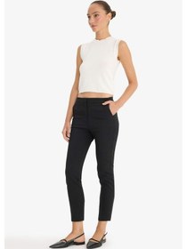 Resim Defacto Carrot Fit Çift Cepli Yüksek Bel Dar Paça Standart Boy Twill Pantolon F9763ax25wnbk81 Siyah 