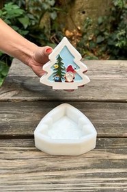 Resim Rufus Concept 2D Çam Noel Baba Desenli Silikon Mum Kalıbı 
