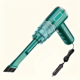 Resim Sunshine022 Green 12v Araç Vakumu 3.6kpa Güçlü Emiş 65db Sessiz 3-in-1 Ergonomik Çift Güç Kaynağı Fırça 
