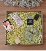 Resim Bk Gift Kişiye Özel İsimli Dtf Baba Temalı Cam Kahve Fincanı & Türk Kahvesi & Ahşap Fotoğraf Tutucu & Çakmak Hediye Seti-6, Babaya Hediye, Babalar Gün 