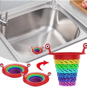Resim AyrStore Mutfak - Banyo Lavabo Filtresi Süzgeci Gökkuşağı Kademeli Drenaj Deliği Atık Filtresi 