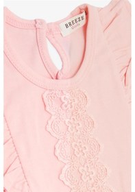 Resim Breeze Kız Bebek Tişört Fırfırlı Nakışlı Güpürlü 6 Ay-2 Yaş, Pembe-pembe Pembe 