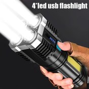 Resim Yeni çok fonksiyonlu el feneri, yan ışıkla donatılmış, taşınabilir ev tipi LED el feneri, USB şarj edilebilir el feneri ve e-kitap okuma lambası 