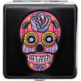 Resim German Skull Deri Kısa Sigara Tabakası Pembe 20LI 