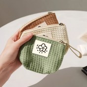 Resim Yeni Mini Ekose Desenli Bozuk Para Çantası Makyaj Çantası Ruj Kulaklık Düzenleyici Taşınabilir Çok Fonksiyonlu Saklama Kesesi 