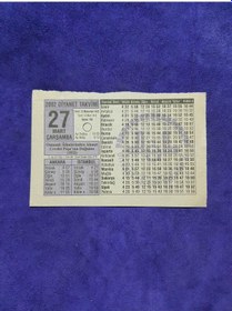 Resim 27 Mart 2002 Takvim Yaprağı - Nostalji Koleksiyonluk Takvim Yaprağı 