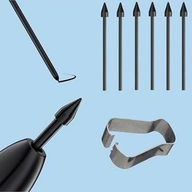 Resim Samsung Galaxy Tab S6 Lite S7 S8 S9 Stylus S Kalem Uçları için Değiştirilebilir Kalem Ucu Nib ile Metal Klipsli Yedek Uçlar 