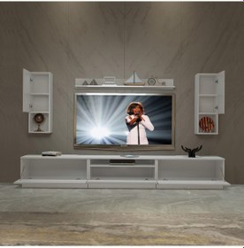 Resim Decoraktiv Trendstyle 270da Slm Tv Ünitesi Tv Sehpası Beyaz 