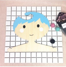 Resim Sones Ahşap Çocuk Askısı Çocuk Odası Çocuk Giyim Mağazası Dekoratif Fotoğrafçılık Aksesuarları Mavi 