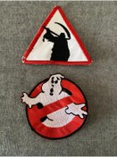 Resim icase Hayalet Avcıları Ghostbusters Azrail nakış Yama Patch 2'li set Dikilebilir (8x8 cm 10x8 cm) 