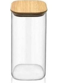 Resim Bambu Kapaklı Cam Kavanoz 65x90 Royaleks-kvn31 