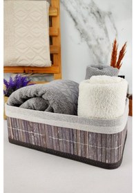 Resim Digithome Bambu Çok Amaçlı Saklama Kutusu Düzenleyici Orta Boy Organizer Gri 29x19x10 Cm - Cl-6006-2 